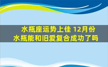 水瓶座运势上佳 12月份水瓶能和旧爱复合成功了吗